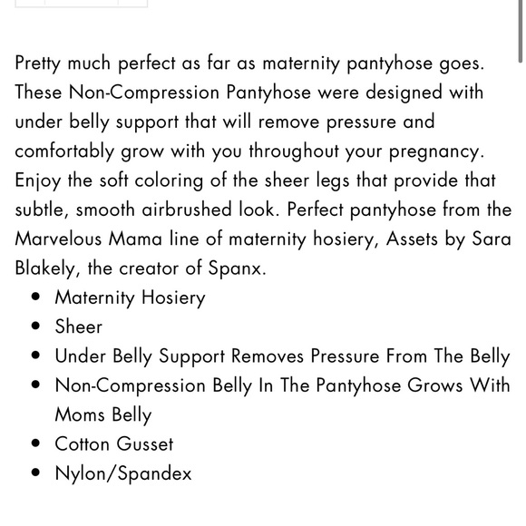 NWT! Assets by Spanx black maternity sheers - Picture 7 of 7